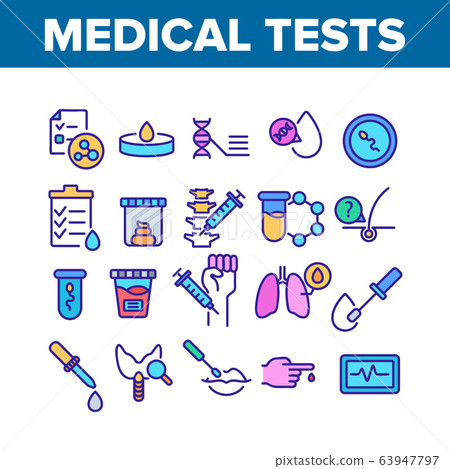 Testing Sample Analysis Icon Medical Test Analysis Collection Icons Set Vector - Stock Illustration ...