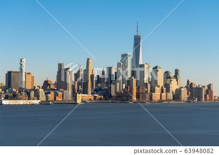 Scene of New york cityscape river side which location is lower manhattan which can see One world trade conter, USA, Taking from New Jersey Scene of New york cityscape river side which location is lower manhattan which can see One world trade conter, USA, Taking from New Jersey 63948082