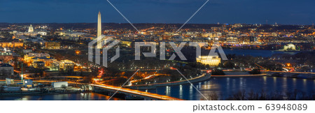 Panorama Top view scene of Washington DC down town which can see United states Capitol, washington monument, lincoln memorial and thomas jefferson memorial, history and culture for travel concept Panorama Top view scene of Washington DC down town which can see United states Capitol, washington monument, lincoln memorial and thomas jefferson memorial, history and culture for travel concept 63948089