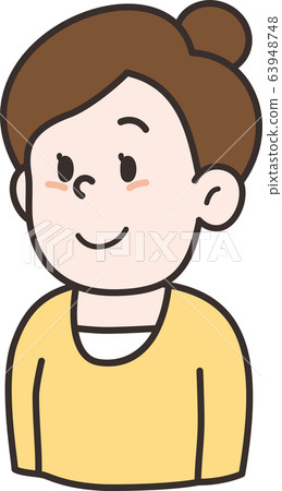 Woman oblique upper body smiling - Stock Illustration [63948748] - PIXTA