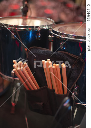 drums on stage before a concert 63949240