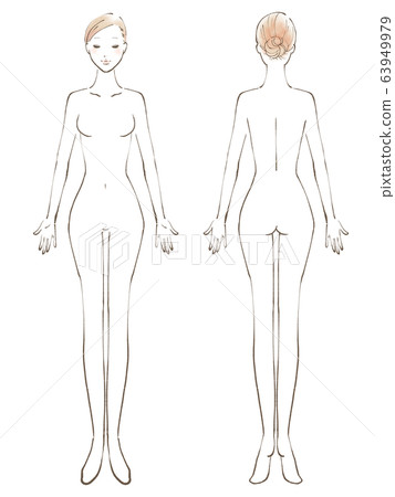 全身女性裸露眼睛閉（有色） 63949979