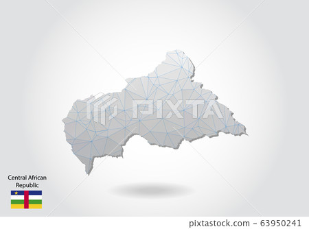 Vector map of central African Republic with trendy - Stock Illustration ...