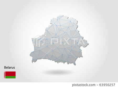 Vector map of belarus with trendy triangles design Vector map of belarus with trendy triangles design 63950257