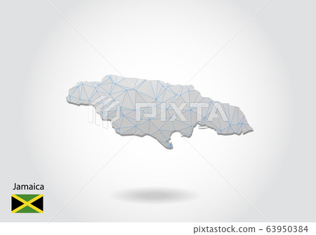 Vector map of Jamaica with trendy triangles design 63950384