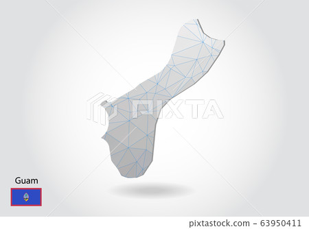 Vector map of guam with trendy triangles design in Vector map of guam with trendy triangles design in 63950411