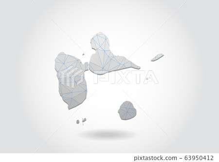 Vector map of guadeloupe with trendy triangles Vector map of guadeloupe with trendy triangles 63950412