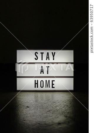 The cinema Lightbox stay at home word for protect coronavirus content. The cinema Lightbox stay at home word for protect coronavirus content. 63950717