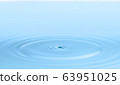 Water circle ripple, light blue water 63951025