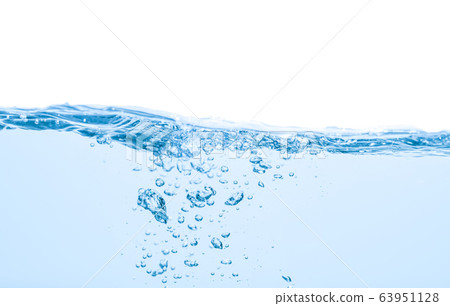 Clear blue water with air bubbles Clear blue water with air bubbles 63951128