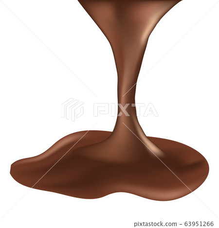 Chocolate splash isolated.  liquid flowing swirl. Vector illustration 63951266