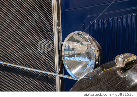 fragment of the front of a vintage car 63951533