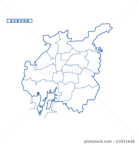 名古屋市地圖簡單的空白地圖 名古屋市地圖簡單的空白地圖 63951646