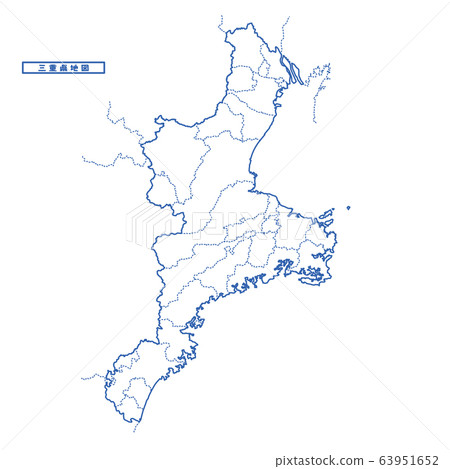 Mie Prefecture Map Simple White Map Municipalities 63951652