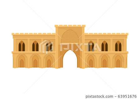 Arabic Architecture and Building with Geometric Ornament Vector Illustration Arabic Architecture and Building with Geometric Ornament Vector Illustration 63951676