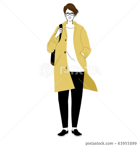 時尚的年輕人(全身,春季/秋季) 時尚的年輕人(全身,春季/秋季) 63955899