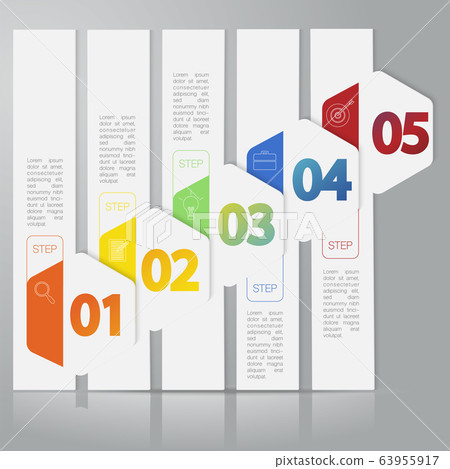 Colourful infographic, Vector illustration with 5 Colourful infographic, Vector illustration with 5 63955917