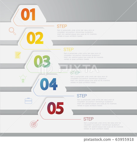 Colourful infographic, Vector illustration with 5 Colourful infographic, Vector illustration with 5 63955918