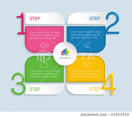 Modern infographic, vector illustration with 4 Modern infographic, vector illustration with 4 63955919