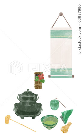 Tea ceremony set image illustration Tea ceremony set image illustration 63957990