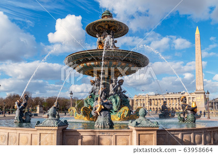 The Maritime Fountain at place de la Concorde - Paris The Maritime Fountain at place de la Concorde - Paris 63958664