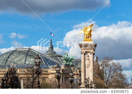 Grand Palais and Pont Alexandre III bridge - Paris Grand Palais and Pont Alexandre III bridge - Paris 63958671