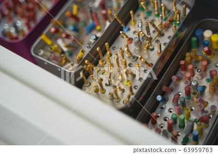 Professional equipment for treating teeth stock photo 63959763