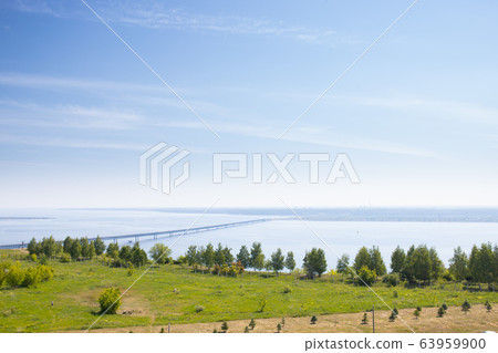 Ulyanovsk (Simbirsk) Presidential bridge over the Volga river on June 18, 2019 63959900