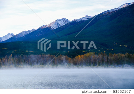 Autumn Canadian Rockies Lake Vermillion in the morning mist at dawn (Banff National Park, Alberta, Canada) Autumn Canadian Rockies Lake Vermillion in the morning mist at dawn (Banff National Park, Alberta, Canada) 63962167