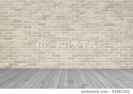 Sepia brown brick wall texture background with wooden floor in grey Sepia brown brick wall texture background with wooden floor in grey 63962302