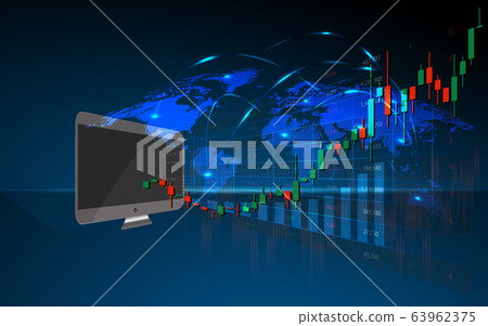 Stock market or forex trading graph in futuristic 63962375