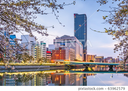Hiroshima, Japan Downtown Cityscape on the Enko 63962579