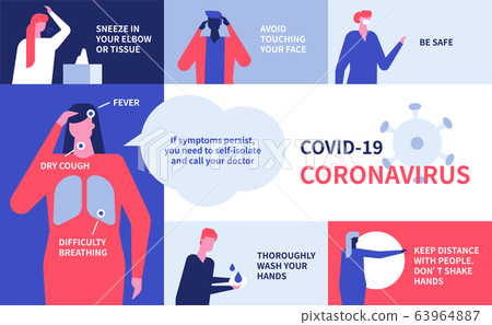 Coronavirus recommendations - colorful flat design style illustration 63964887