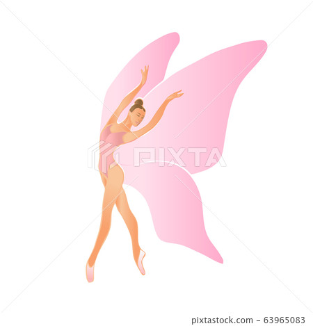 Ballerina Female Dancer with Wings Vector Silhouette eps10 Ballerina Female Dancer with Wings Vector Silhouette eps10 63965083