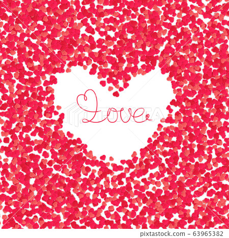 Confetti Hearts Border Frame Love Lettering 63965382