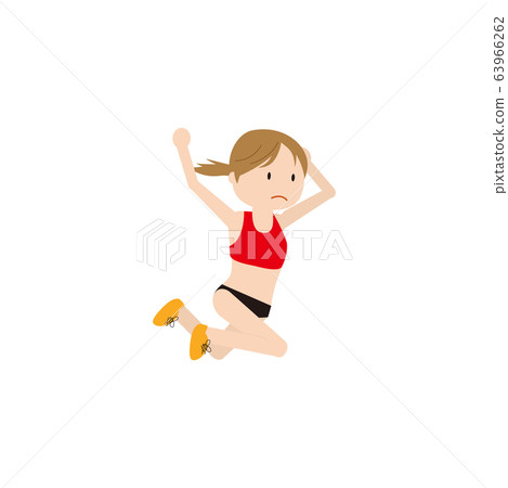 Track and field women long jump - Stock Illustration [63966262] - PIXTA