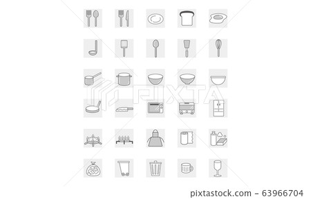 Kitchen tools icon set - Stock Illustration [63966704] - PIXTA