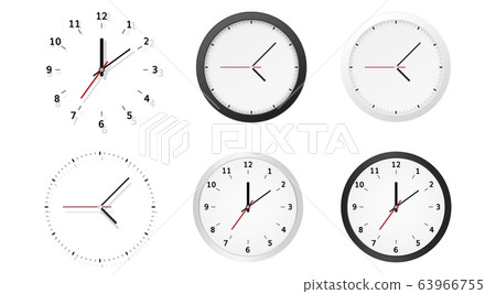 Collection of round analog dial clock faces Collection of round analog dial clock faces 63966755