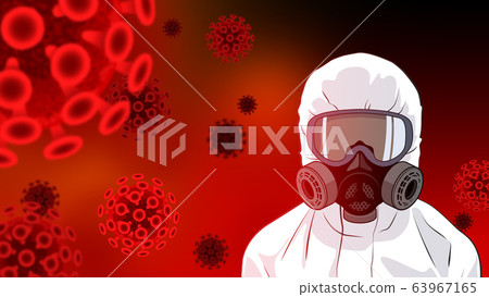 Illustration Person in a gas mask