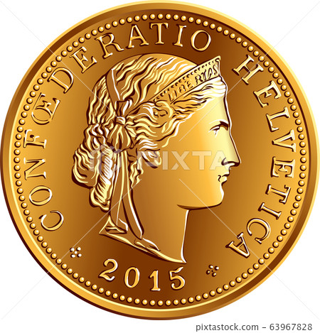 Swiss money 5 centimes gold coin Swiss money 5 centimes gold coin 63967828