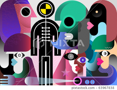 Group of People and Crash Test Dummy 63967838