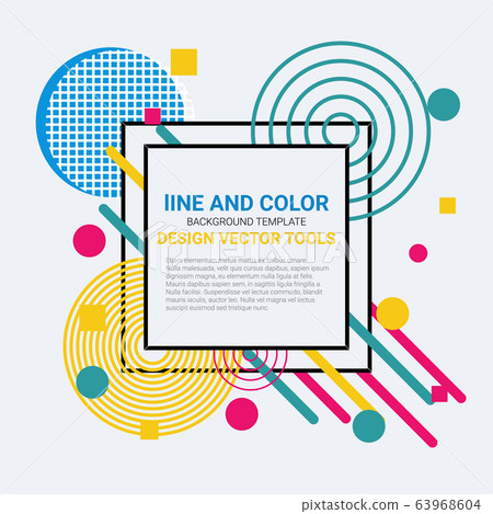 Vector of abstract geometric pattern and background with circles, triangles, lines. Use for modern design, decorated brochure and flyer. 63968604