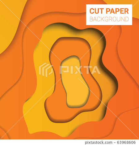 Multi layers color texture. 3D papercut layers in gradient vector banner. Abstract paper cut art background 63968606