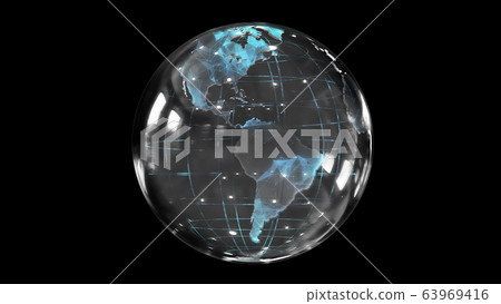 3D rendering of an abstract stylized planet globe 3D rendering of an abstract stylized planet globe 63969416