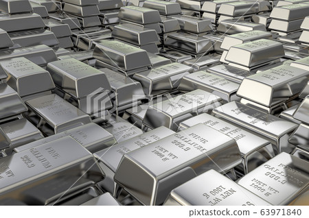 Gallium ingots, bars background. 3D rendering 63971840