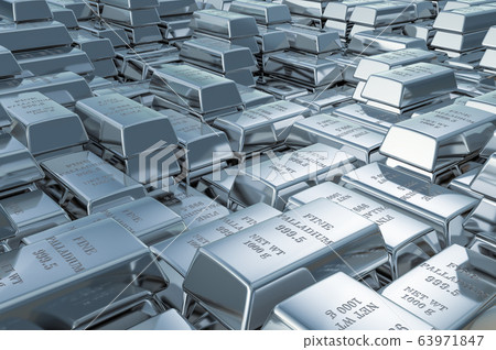 Palladium ingots, bars background. 3D rendering 63971847