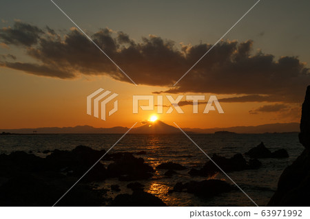 日落湘南富士山羽山 日落湘南富士山羽山 63971992