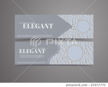 Banner template set with pearl pattern background. Elegant design. 63972770