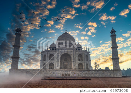 Taj Mahal is an ivory white marble mausoleum on Taj Mahal is an ivory white marble mausoleum on 63973008