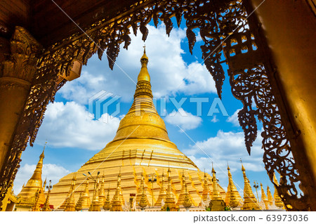 Shwedagon Pagoda attraction in Yagon City with Shwedagon Pagoda attraction in Yagon City with 63973036